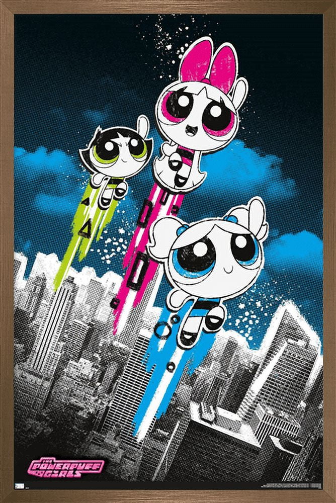 The Powerpuff Girls セリグラフ　ポスター版画 サイン入り The-Powerpuff-Girls-Group-City