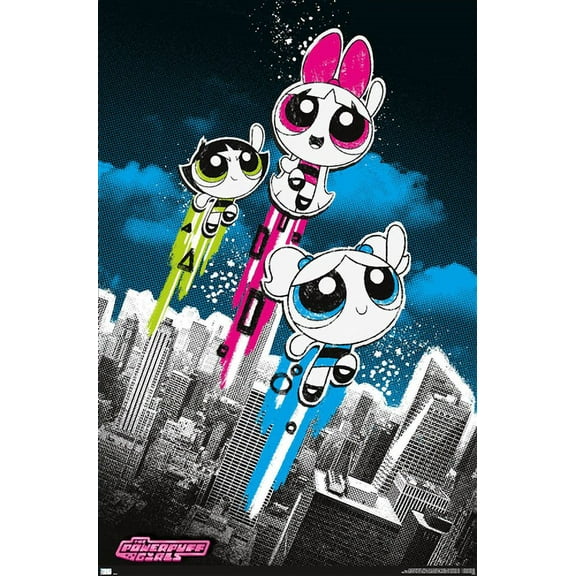 The Powerpuff Girls - Group City Wall Poster, 14.725" x 22.375"