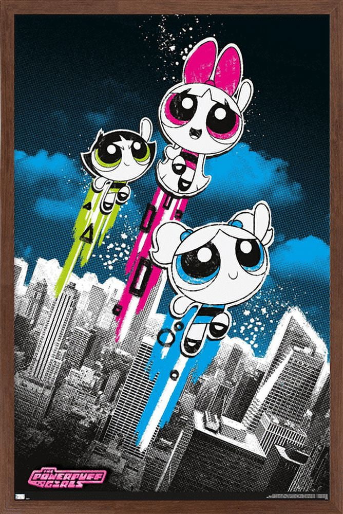 The Powerpuff Girls セリグラフ　ポスター版画 サイン入り The-Powerpuff-Girls-Group-City