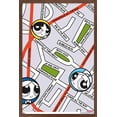 thumbnail image 1 of The Powerpuff Girls - Group Map Wall Poster, 14.725" x 22.375", Framed, 1 of 3