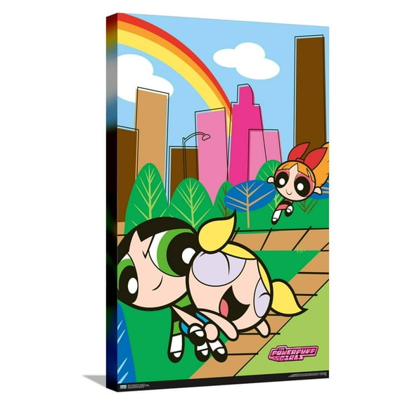 The Powerpuff Girls - Group Park Canvas Wall Poster, 14.725" x 22.375"