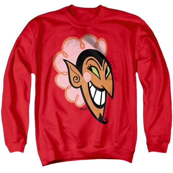 The Powerpuff Girls Him Devil Face Unisex Adult Crewneck Sweatshirt, Red, X-Large