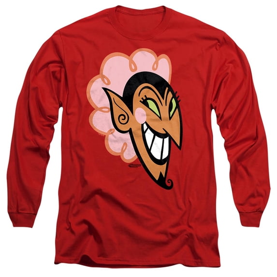 The Powerpuff Girls Him Devil Face Unisex Adult Long-Sleeve T Shirt, Red, Small
