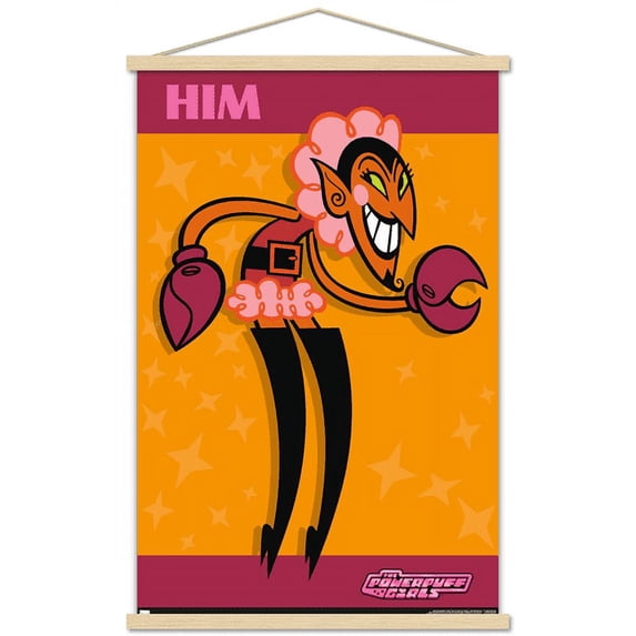 The Powerpuff Girls - Him Wall Poster with Wooden Magnetic Frame, 22.375" x 34"
