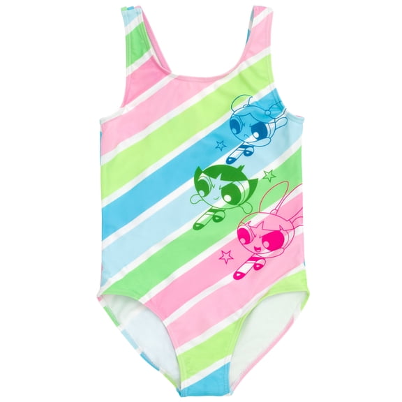 The Powerpuff Girls Little Girls' One Piece Bathing Suit Stripe