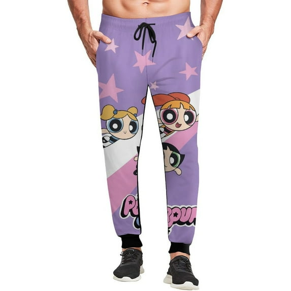 The Powerpuff Girls Mens Joggers Sweatpants Elastic Waist Casual Athletic Sports Trousers Comfortable Workout Track Pants XL