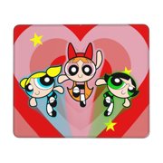 The Powerpuff Girls Mouse Pad,Small Gaming Mousepad,Non-Slip Rubber Base And Stitched Edges Desk Mat For Computer Home Office Work And Study 7 X 8.6 In