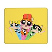 The Powerpuff Girls Mouse Pad,Small Gaming Mousepad,Non-Slip Rubber Base And Stitched Edges Desk Mat For Computer Home Office Work And Study 7 X 8.6 In