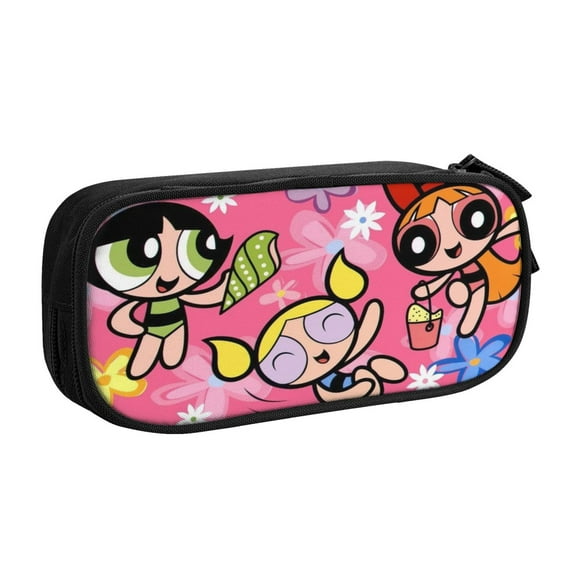 The Powerpuff Gi-rls Pencil Case, Large Capacity Pencil Pouch, Aesthetic Zipper Pen Case Pencil Box for Office Supplies