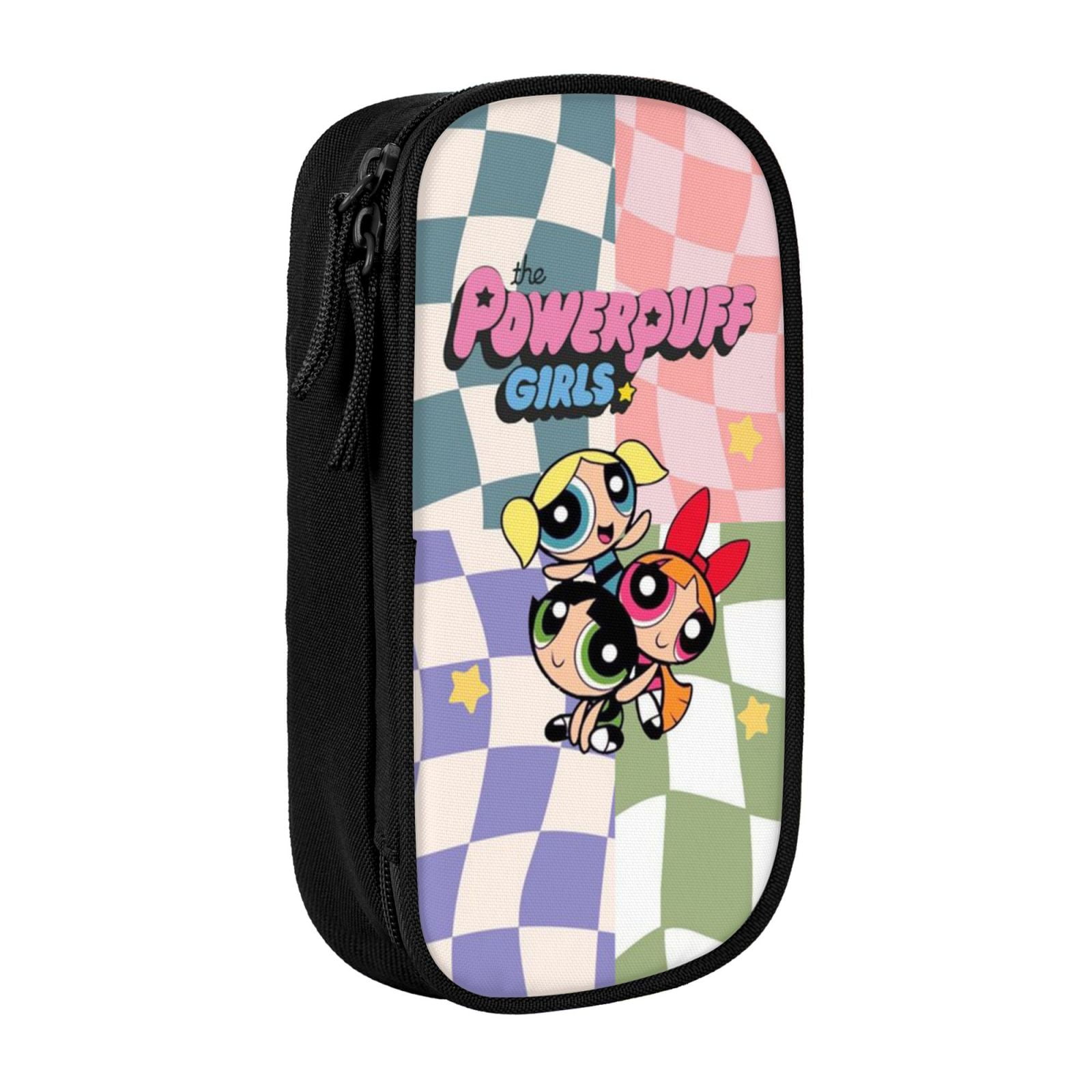 The Powerpuff Gi-rls Pencil Case Large Capacity Pencil Pouch Penbag Office Stationery Organizer Travel Makeup Bag Black