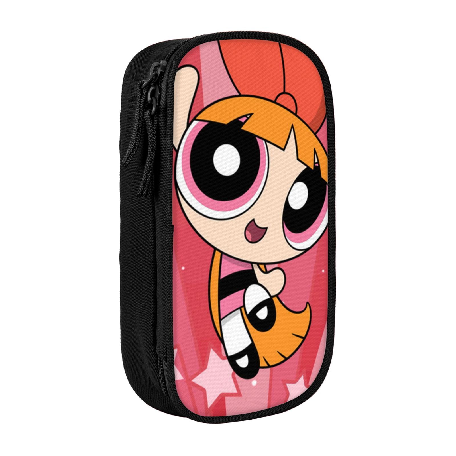 The Powerpuff Gi-rls Pencil Case Large Capacity Pencil Pouch Penbag Office Stationery Organizer Travel Makeup Bag Black