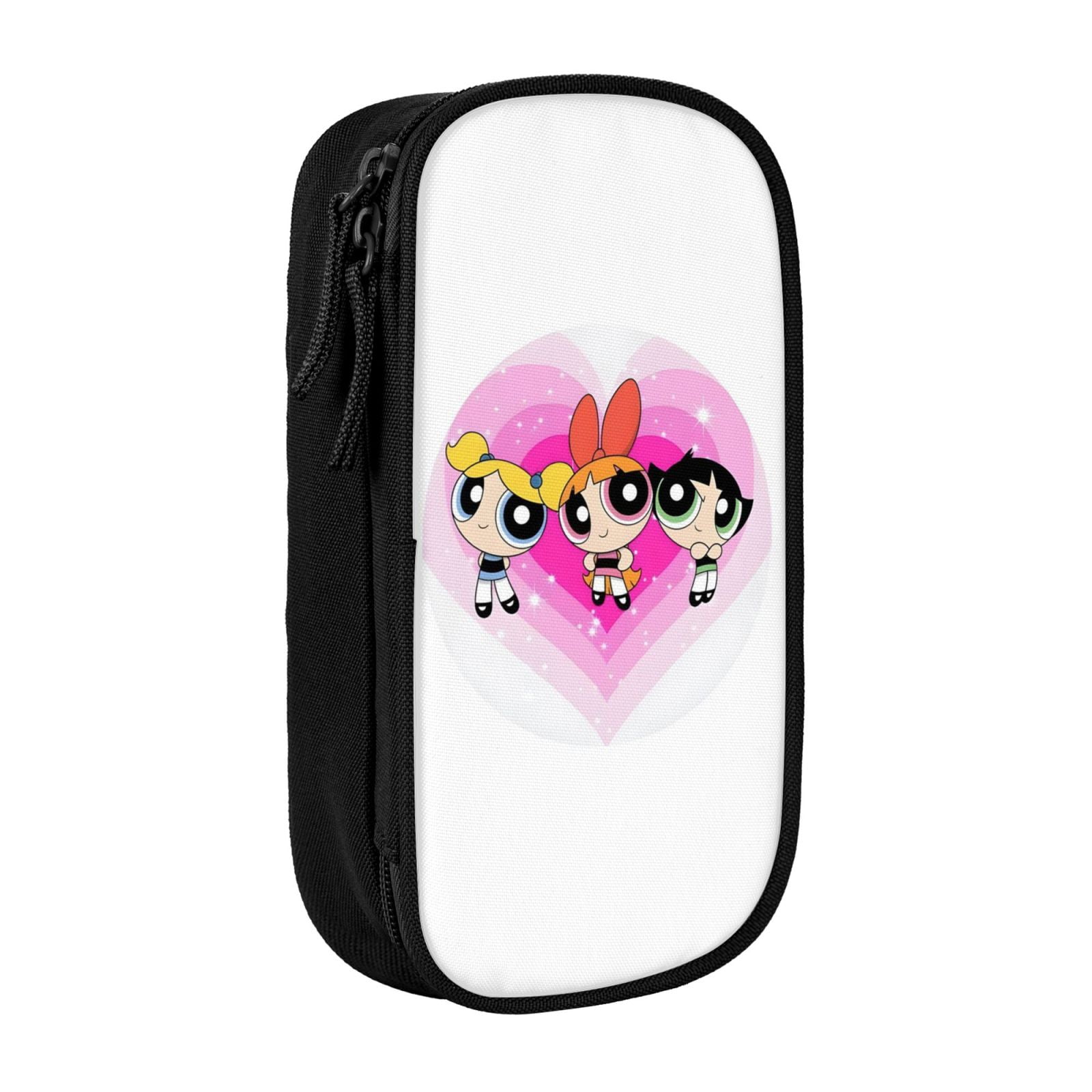 The Powerpuff Gi-rls Pencil Case Large Capacity Pencil Pouch Penbag Office Stationery Organizer Travel Makeup Bag Black
