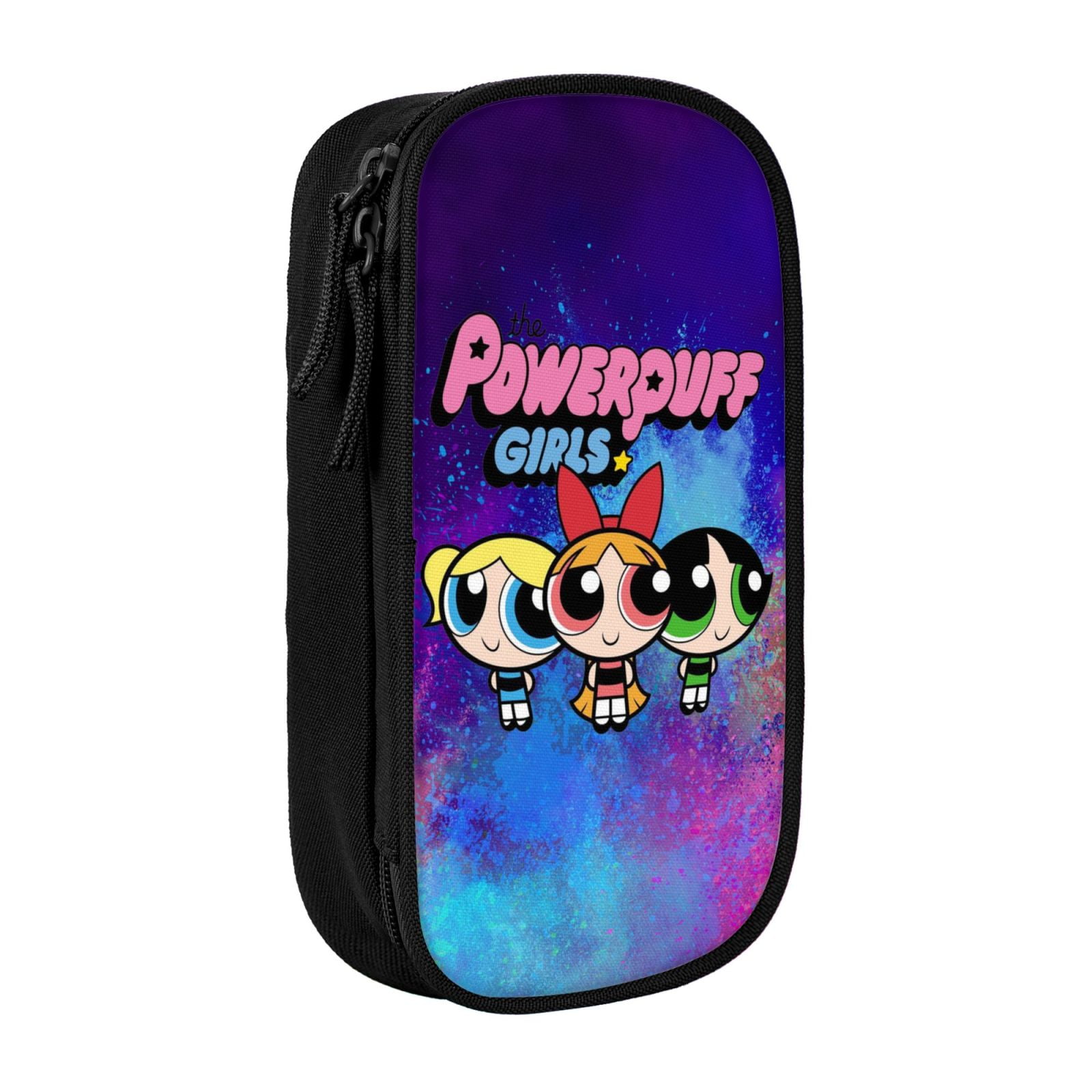 The Powerpuff Gi-rls Pencil Case Large Capacity Pencil Pouch Penbag Office Stationery Organizer Travel Makeup Bag Black