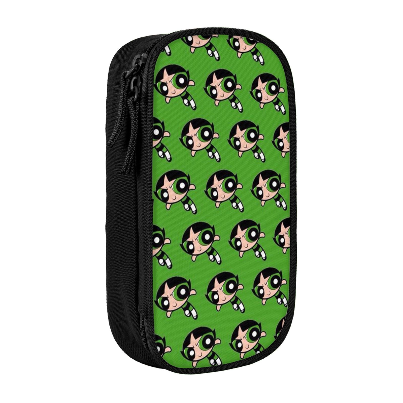 The Powerpuff Gi-rls Pencil Case Large Capacity Pencil Pouch Penbag Office Stationery Organizer Travel Makeup Bag Black