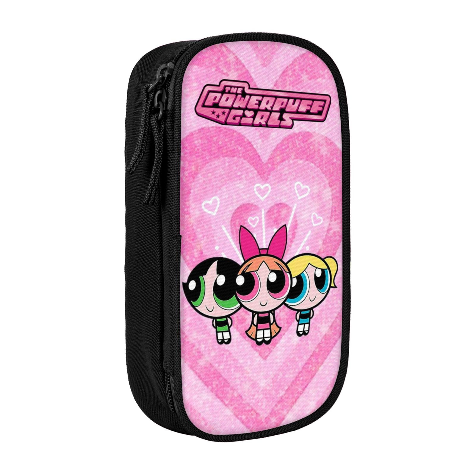The Powerpuff Gi-rls Pencil Case Large Capacity Pencil Pouch Penbag Office Stationery Organizer Travel Makeup Bag Black