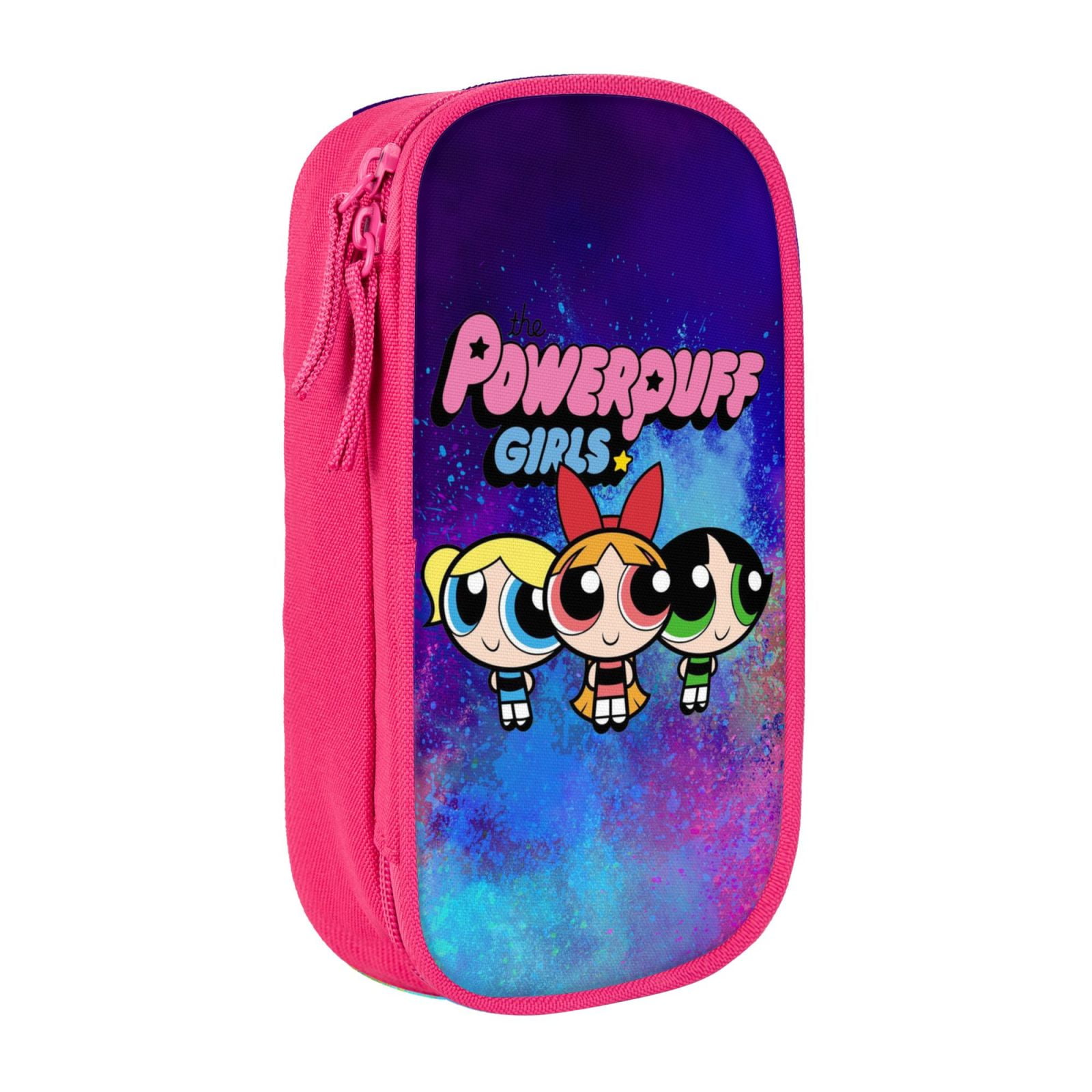 The Powerpuff Gi-rls Pencil Case Large Capacity Pencil Pouch Penbag Office Stationery Organizer Travel Makeup Bag Pink