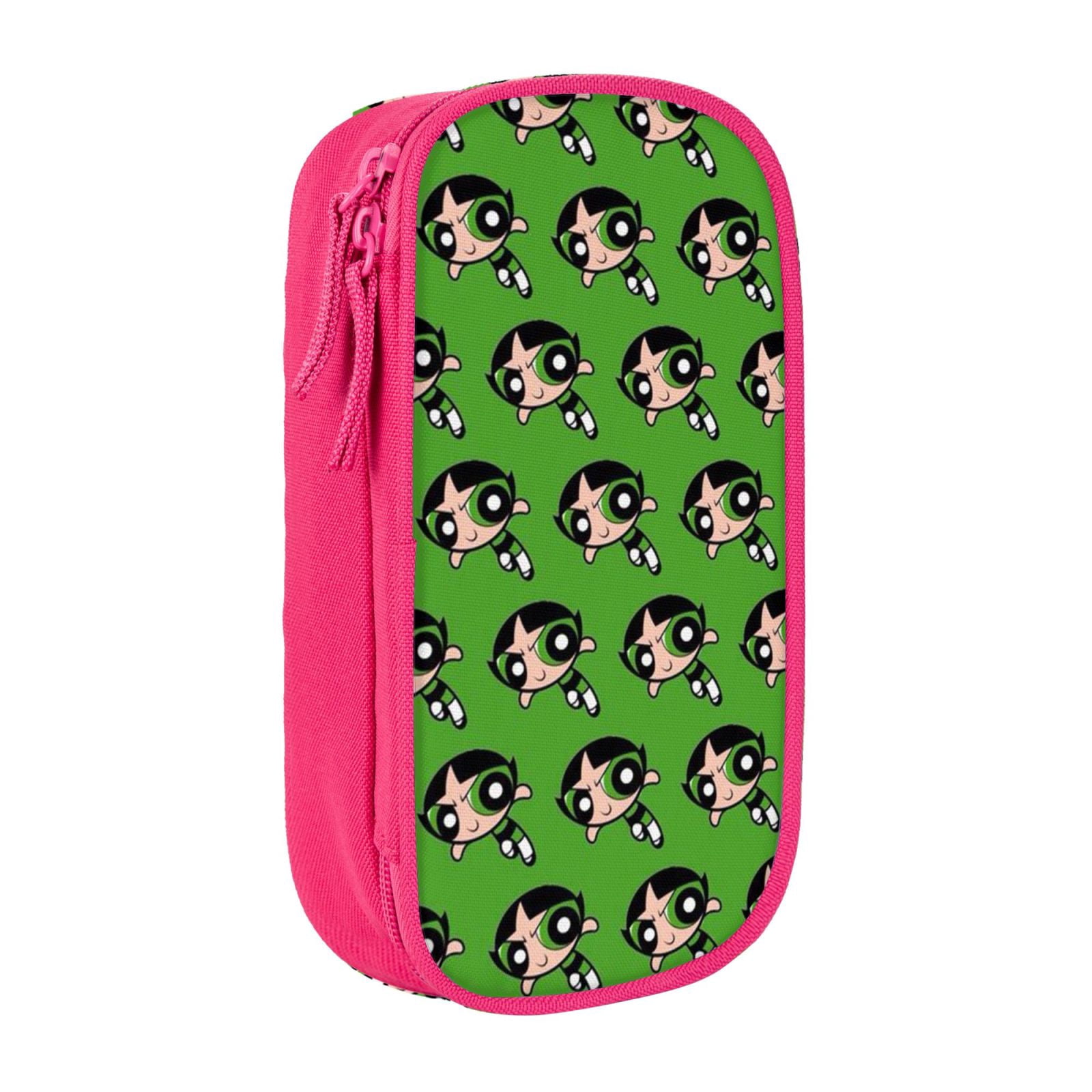The Powerpuff Gi-rls Pencil Case Large Capacity Pencil Pouch Penbag Office Stationery Organizer Travel Makeup Bag Pink
