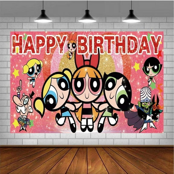 The Powerpuff Girls Post Wall Decor Birthday Banner Backdrop Background Party Supplies Taspestry