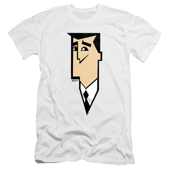 The Powerpuff Girls Professor Utonium Face Unisex Adult Canvas Brand T Shirt, White, Medium