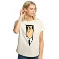 thumbnail image 1 of The Powerpuff Girls Professor Utonium Face Women's Graphic T-Shirt Rolled Sleeve Tee, 1 of 5
