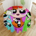 thumbnail image 1 of The Powerpuff Girls Round Tablecloth Print Decorative Table Cover Washable Table Cloths for Dining Party Picnic 50x50in, 1 of 8