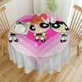 thumbnail image 1 of The Powerpuff Girls Round Tablecloth Print Decorative Table Cover Washable Table Cloths for Dining Party Picnic 70x70in, 1 of 8