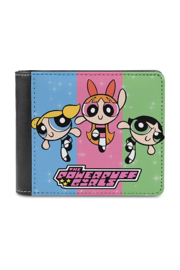 The Powerpuff Girls Slim Bifold Wallet Purse Leather Wallets for Men Women Card Holder Wallets - Thin & Stylish