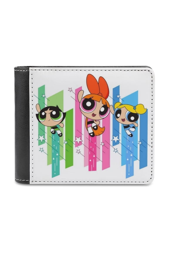The Powerpuff Girls Slim Bifold Wallet Purse Leather Wallets for Men Women Card Holder Wallets - Thin & Stylish