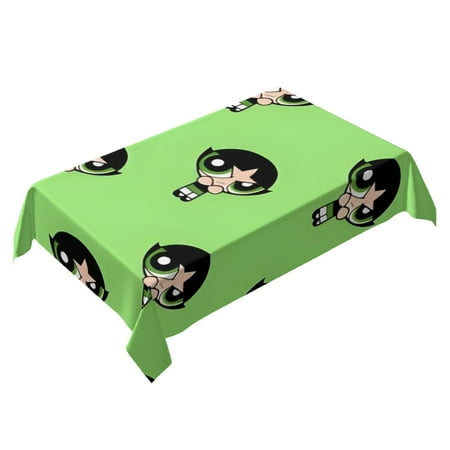 The Powerpuff Girls Themed Square Tablecloth 54 * 72 Inches Durable Stylish