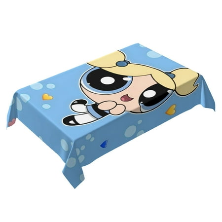 The Powerpuff Girls Themed Square Tablecloth 54 * 72 Inches Durable Stylish