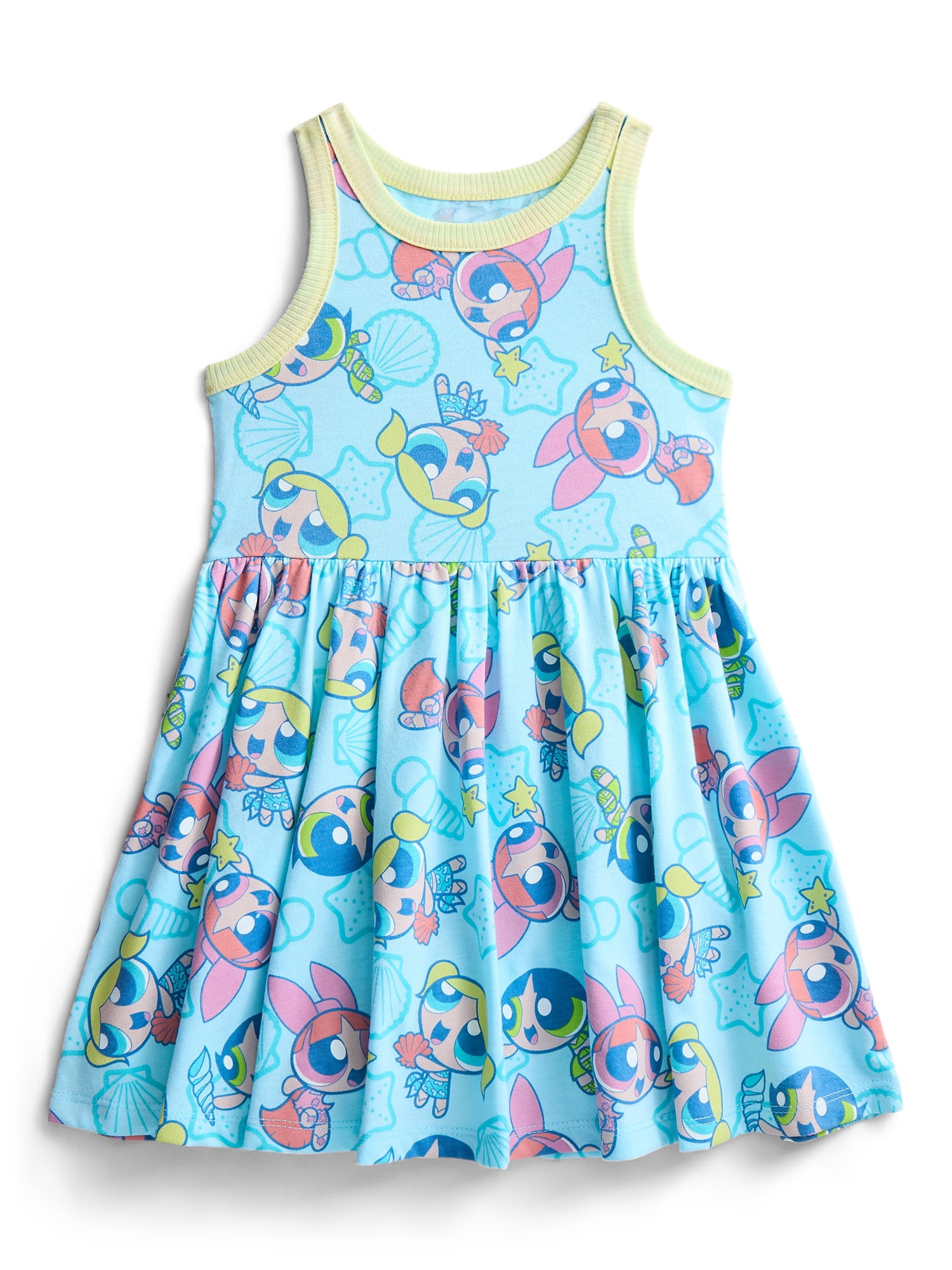 The Powerpuff Girls Toddler Girls Allover Print Graphic Tank Dress, Sizes 12M-5T