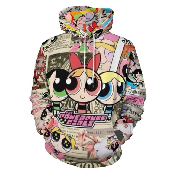 The Powerpuff Girls Unisex Sweatshirts Loose Pullover Sweater Hooded Hoodie 3D Printing Jacket Winter Fall Clothes 3XL