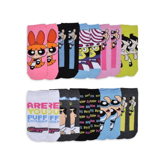 The Powerpuff Girls Womens 10-Pack Low-Cut Socks, Sock Size 9-11