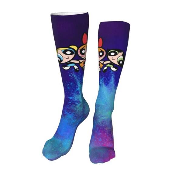 The Powerpuff Girls Womens Knee High Socks Casual Long Stockings 20 Inches Tube Socks Boot Midcalf Stocking