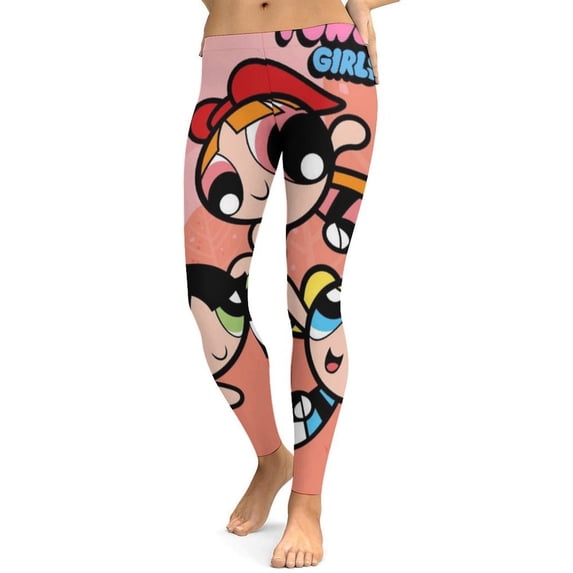 The Powerpuff Girls Womens Lounge Legging Soft Workout Athletic Running Yoga Pants Yoga Leggings M