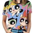 thumbnail image 1 of The Powerpuff Girls Womens T-Shirt Round Neck Short Sleeve Tee Shirts Summer Breathable Tops Blouse 3XL, 1 of 8