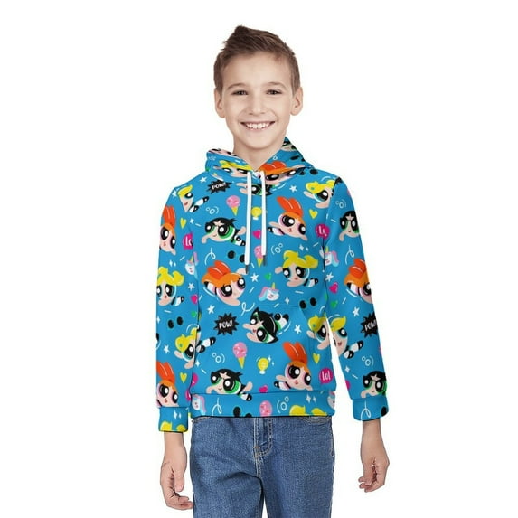 The Powerpuff Girls Youth Hoodies Boys Girls 3D Printed Sweatshirt Fall Winter Clothes Long Sleeves Pullover Sweater S