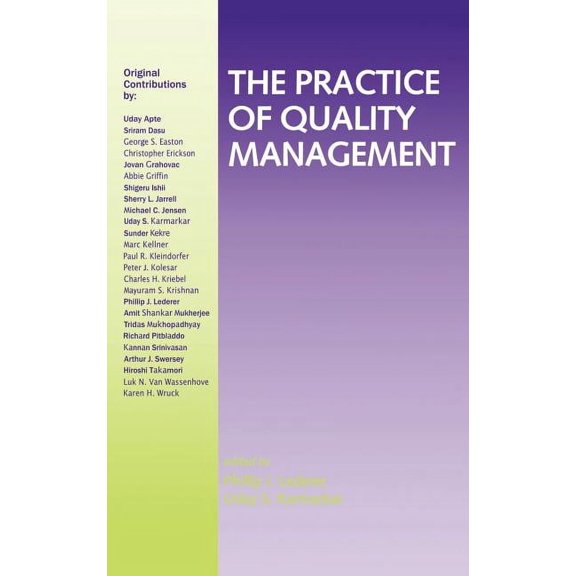 The Practice of Quality Management, (Hardcover)