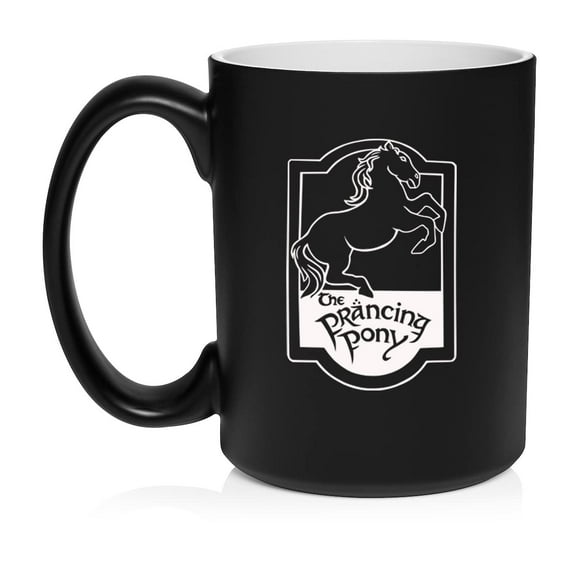 The Prancing Pony Ceramic Coffee Mug Tea Cup Gift for Her, Him, Friend, Coworker, Wife, Husband (15oz Matte Black)