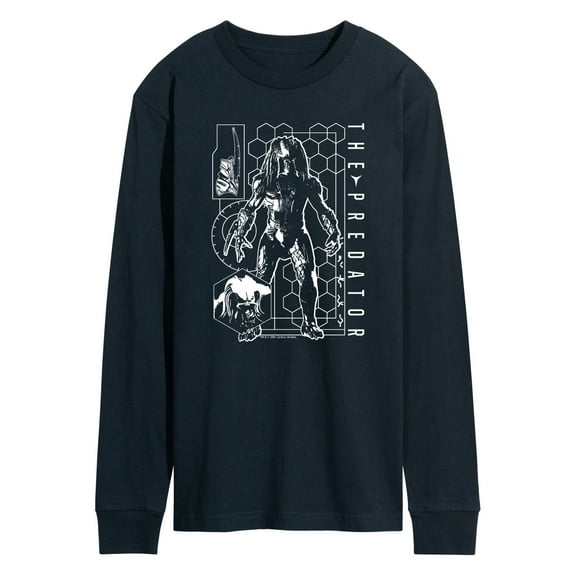 The Predator - Digital Alien Diagram - Men's Long Sleeve Graphic T-Shirt
