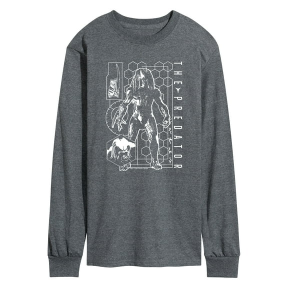 The Predator - Digital Alien Diagram - Men's Long Sleeve Graphic T-Shirt
