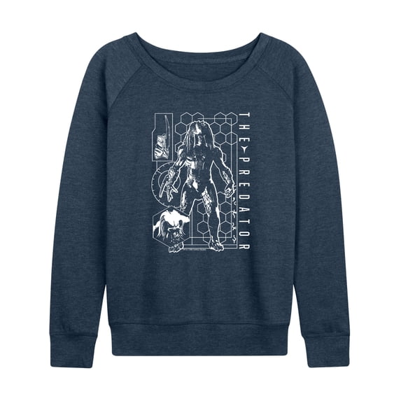 The Predator - Digital Alien Diagram - Women's French Terry Long Sleeve Shirt