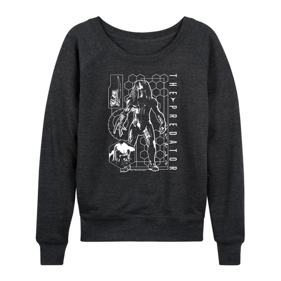 The Predator - Digital Alien Diagram - Women's French Terry Long Sleeve Shirt