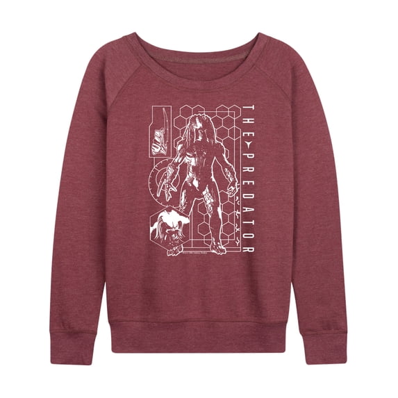 The Predator - Digital Alien Diagram - Women's French Terry Long Sleeve Shirt