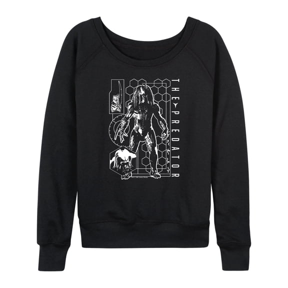 The Predator - Digital Alien Diagram - Women's French Terry Long Sleeve Shirt
