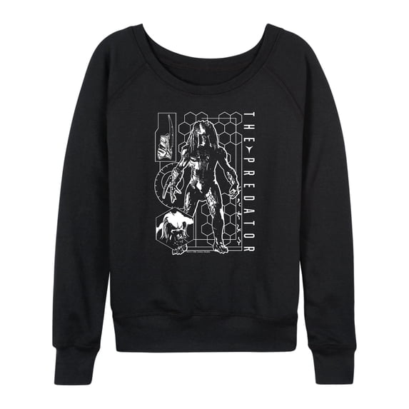 The Predator - Digital Alien Diagram - Women's French Terry Long Sleeve Shirt