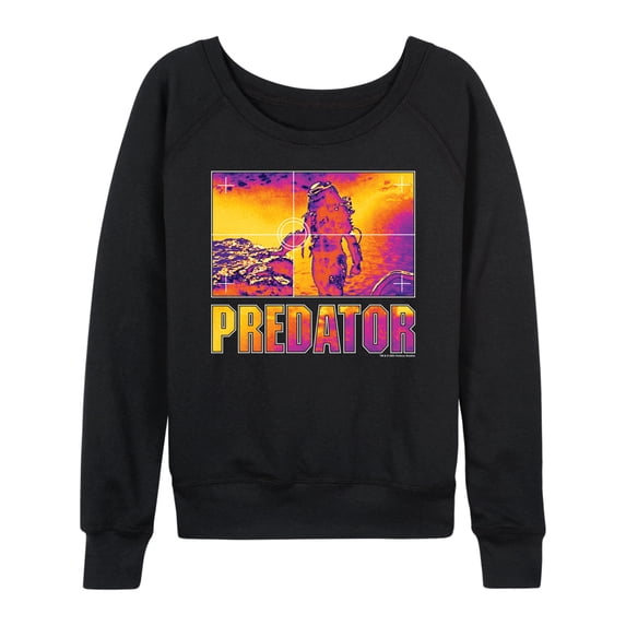 Predator - Thermal Vision Women's Lightweight French Terry Wide Neck Long Sleeve Graphic Shirt
