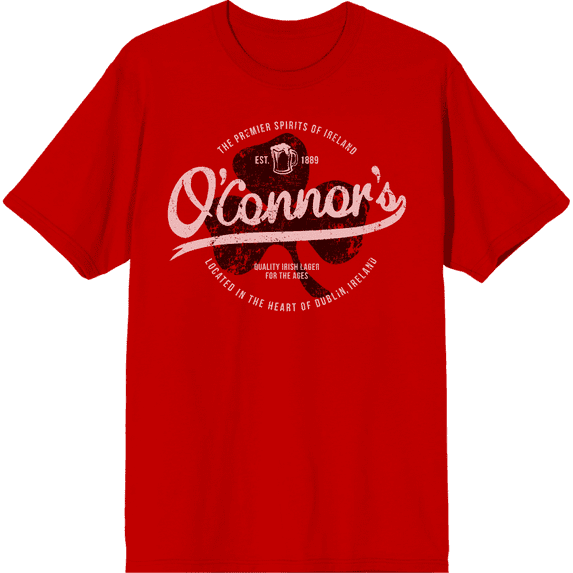 The Premier Spirits of Ireland Adult Red Crew Neck Short Sleeve Tee-3XL
