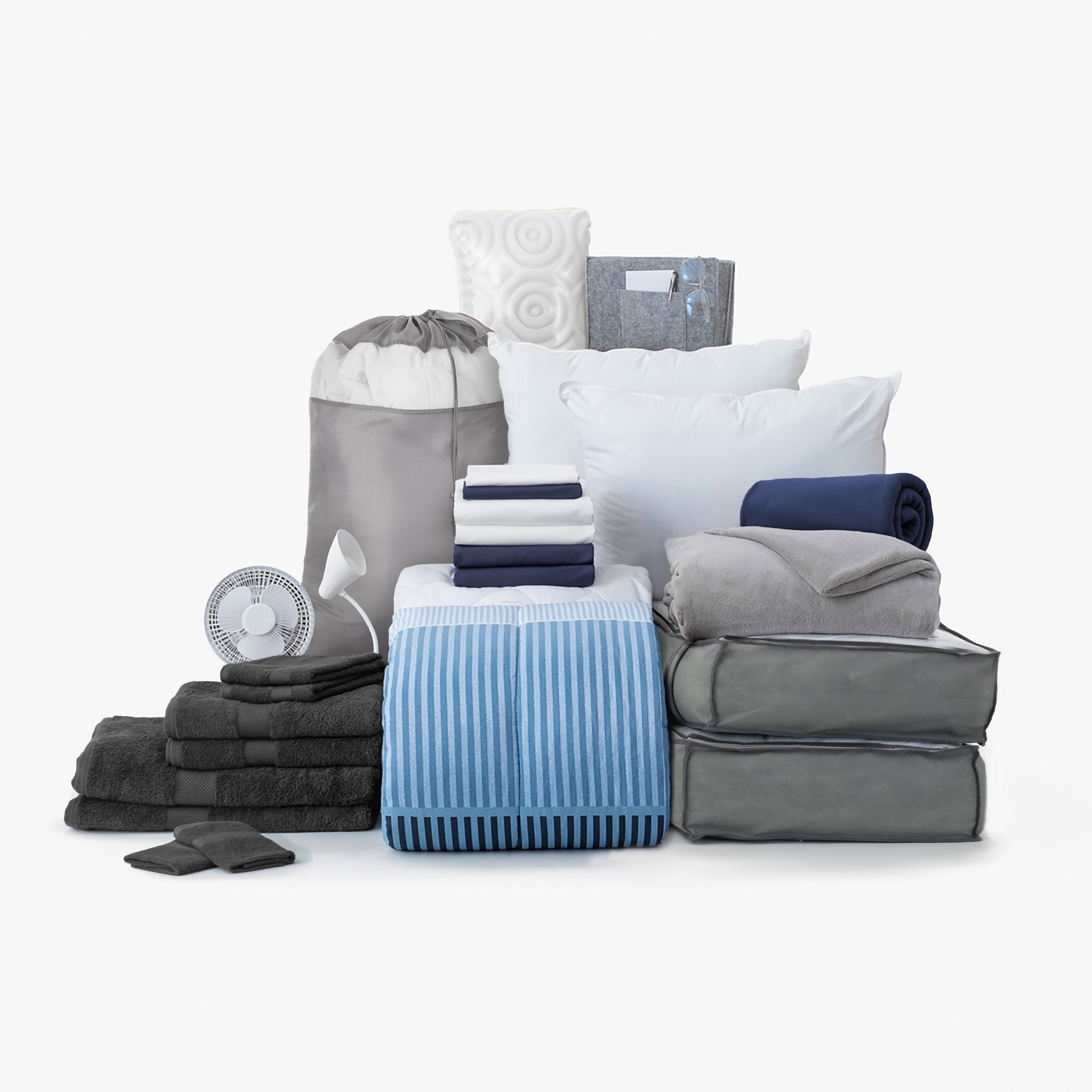 The Premium Dorm Essentials Value Pack in Preston Navy, 27Piece