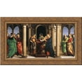 thumbnail image 1 of The Presentation in the Temple (Oddi altar, predella) 24x16 Gold Ornate Wood Framed Canvas Art by Raphael, 1 of 2